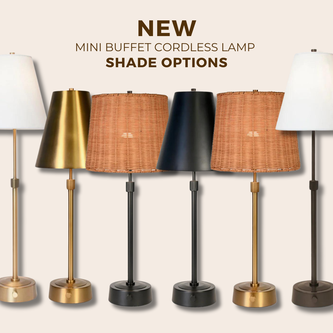 New Shades for Mini Buffet Cordless Lamps from Modern Lantern