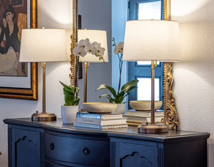 pair of cordless table lamps by modern lantern