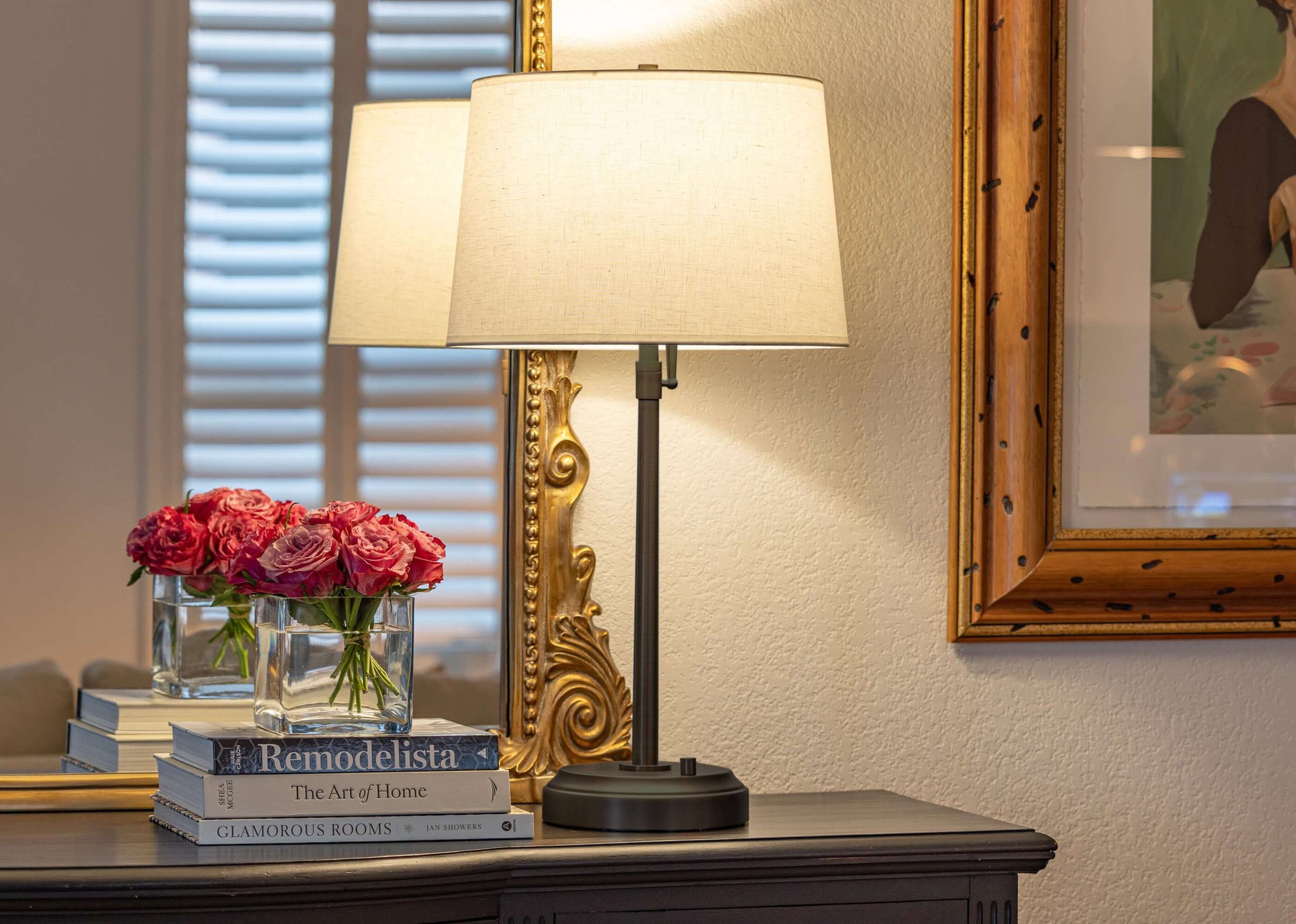 alexis brass adjustable cordless lamp in black