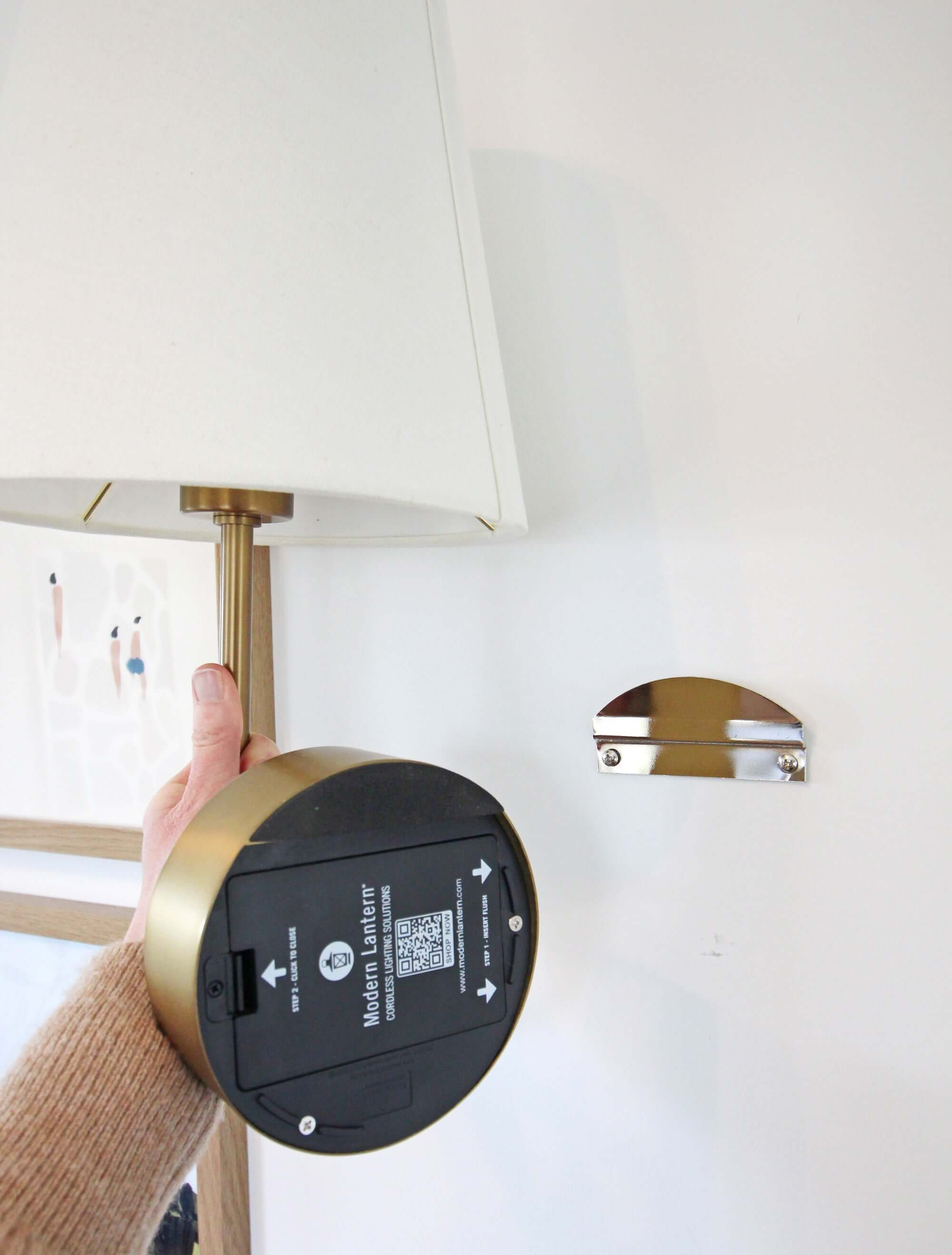 modern lantern cordless wall sconce bracket mount