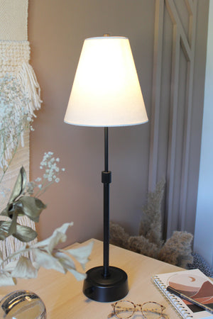 mini buffet cordless lamp in black metal finish