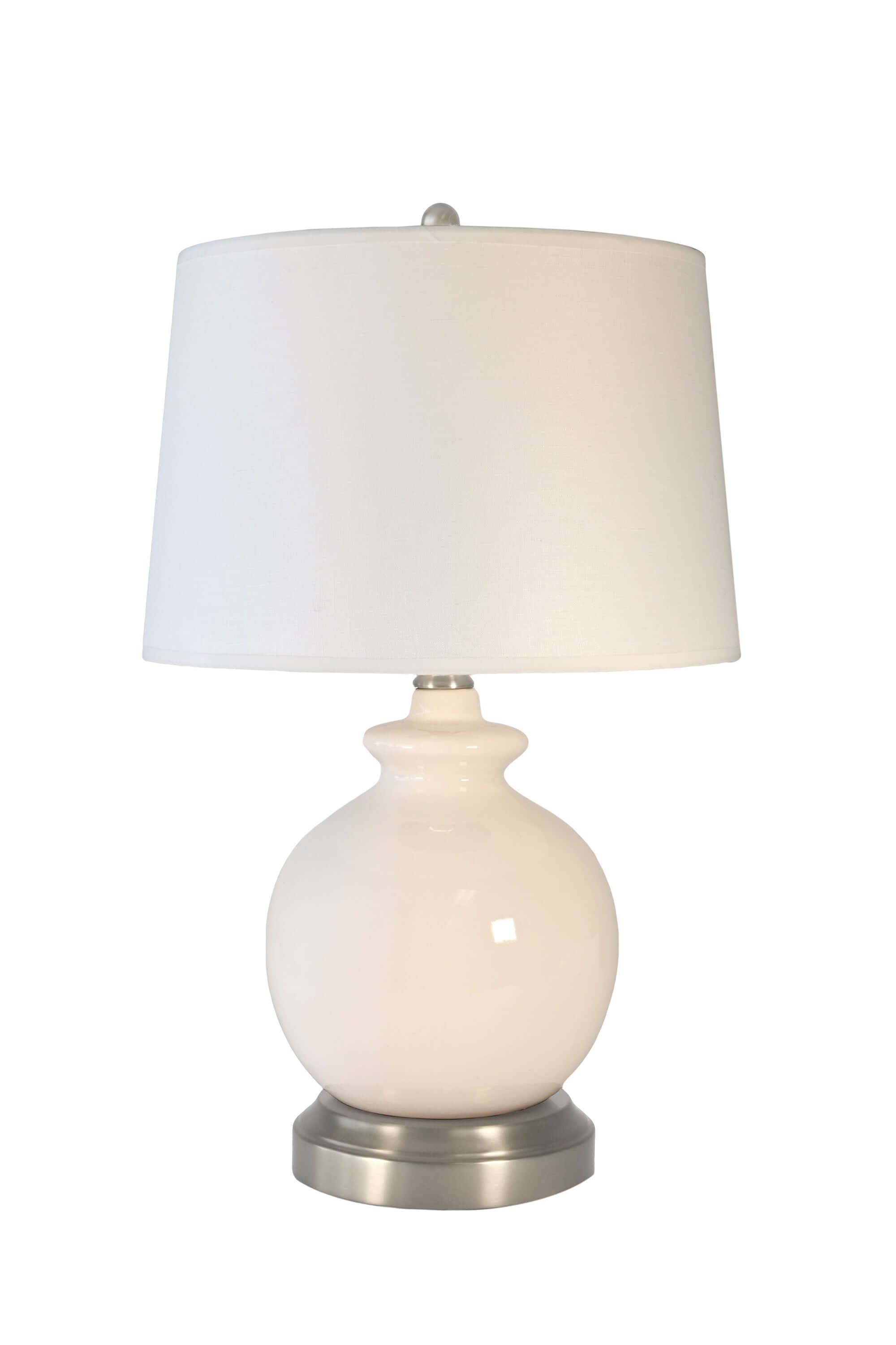 Oliver Ivory on Nickel Cordless Lamp - Made in the USA