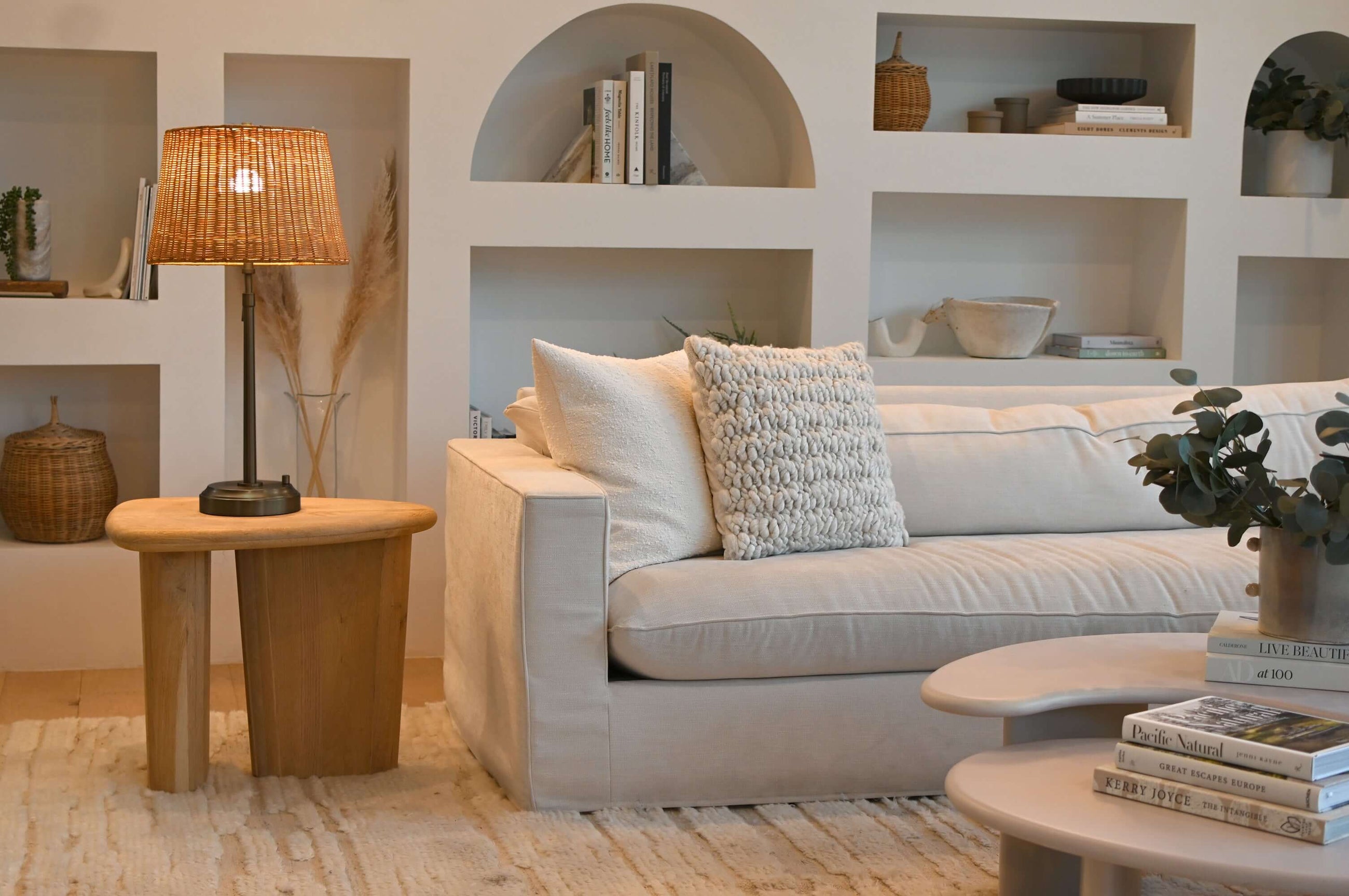 alexis adjustable and cordless designer lamp with rattan shade