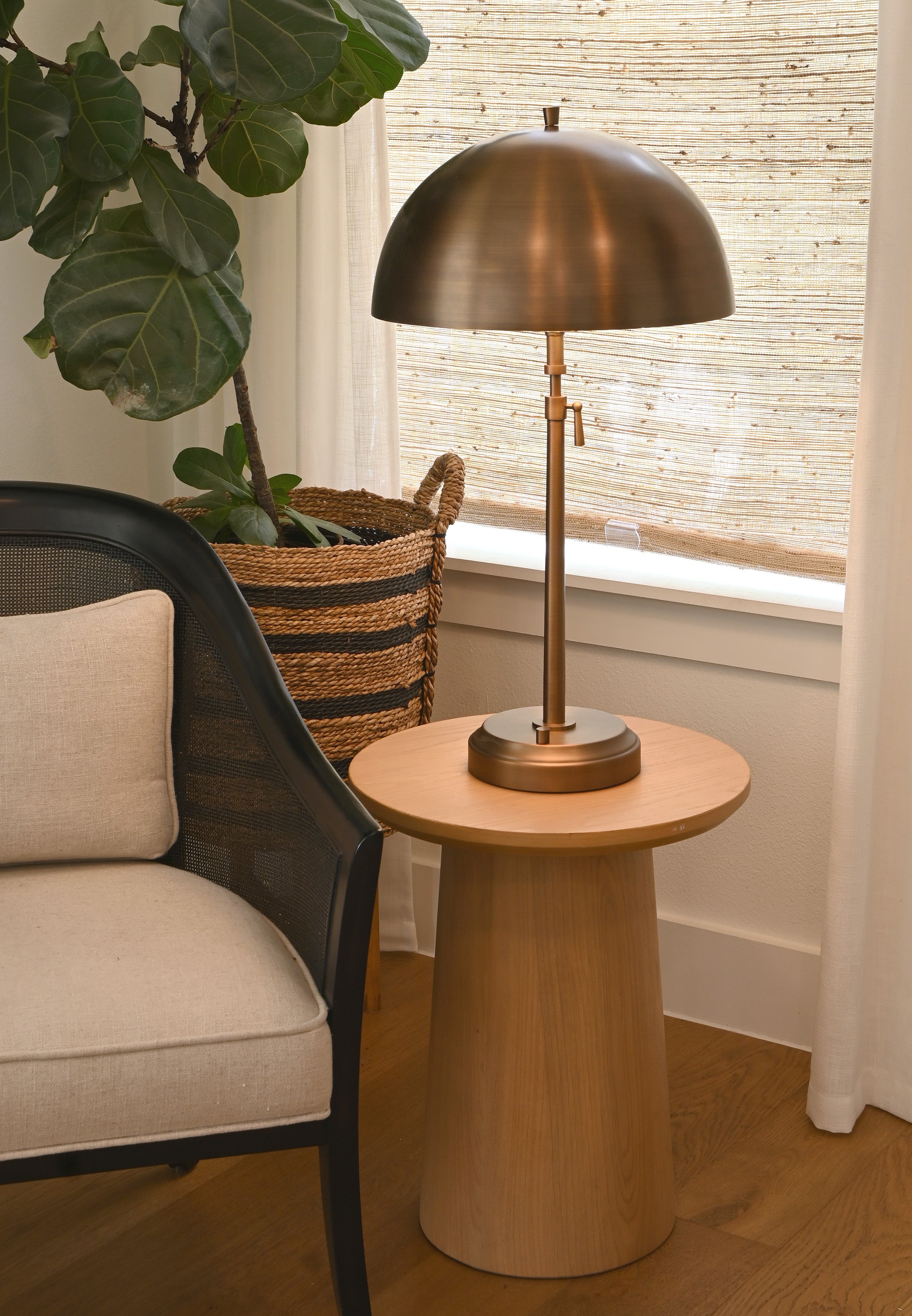 alexis cordless telescopic battery lamp with metal dome shade modern lantern