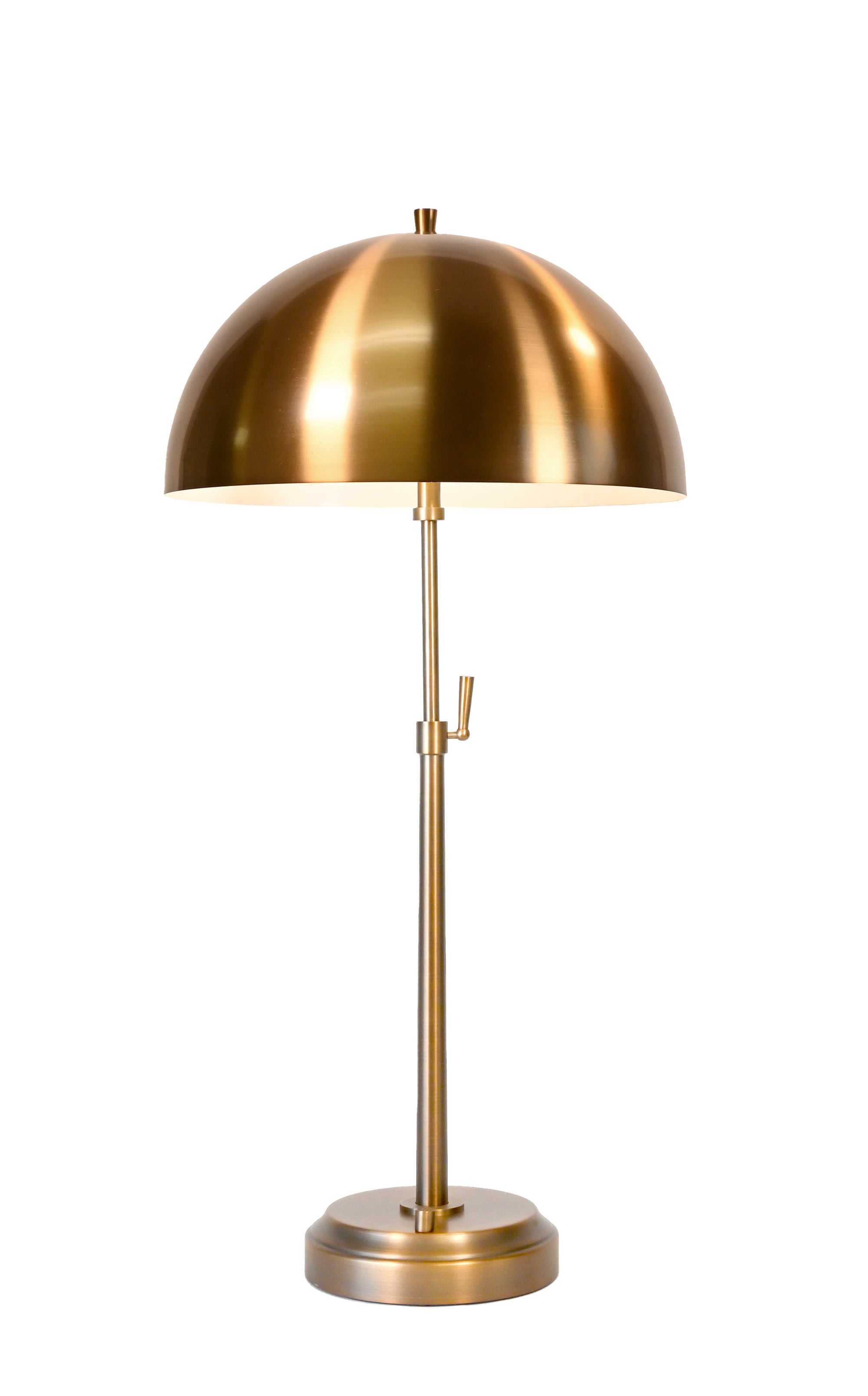 telescopic adjustable cordless lamp in brass metal finish
