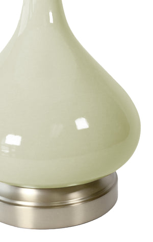 sage green ceramic glaze detail on nickel