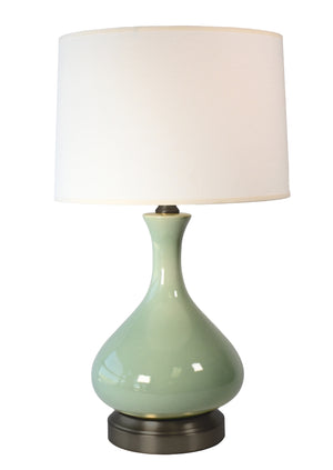 bartlett celadon on black metal cordless rechargeable lamp