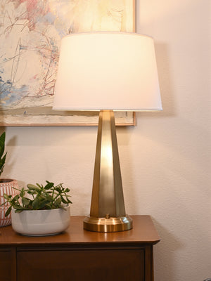 chaplan hexagonal modern rechargeable lamp in brass