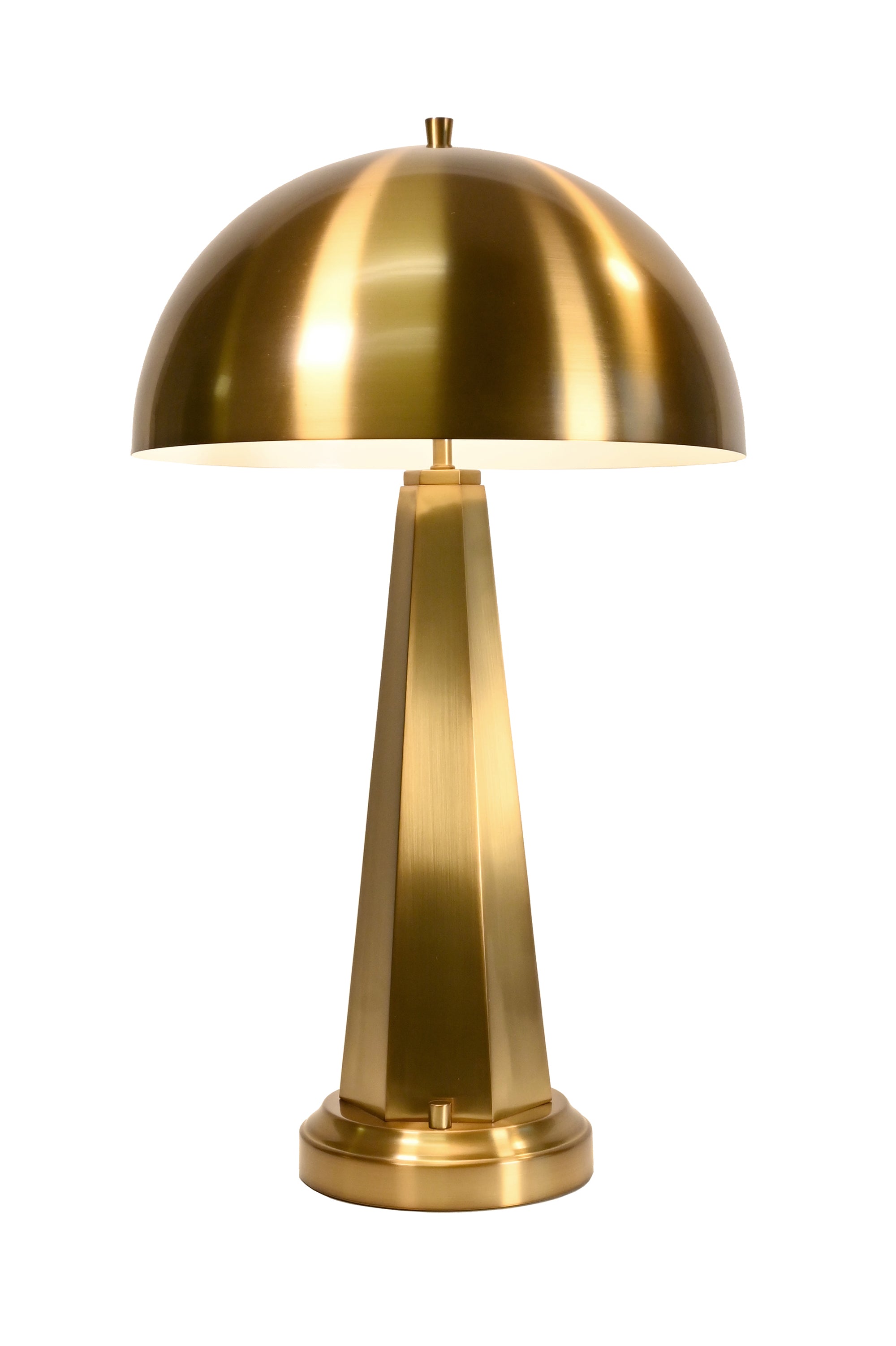 chaplan cordless table lamp in brass finish with brass domed shade