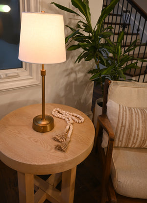 modern lantern mini buffet cordless lamp in brass