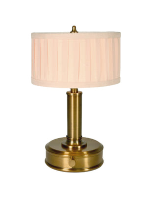 Tito mini cordless table lamp vintage brass with pleated shade