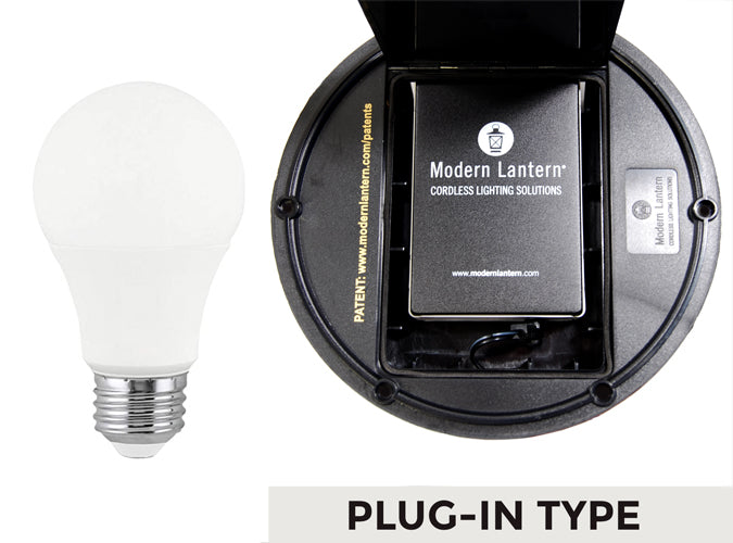 modern lantern plug in battery and 7W led combo