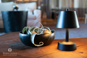 mini black cordless battery lamp modern lantern