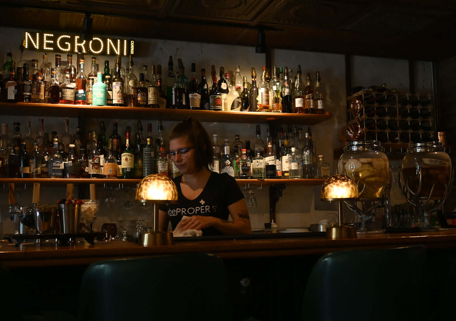 deco tortoise glass lamp for bars and hospitality