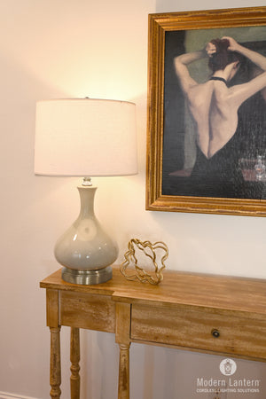 bartlett celadon on nickel battery lamp