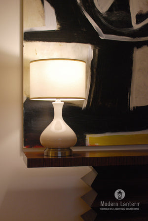 bartlett ivory cordless lamp by modern lantern