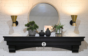 emerson black and brass cordless wall lamps