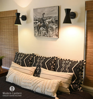 emerson black cordless wall lamps by modern lantern
