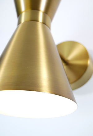 emerson brass cordless wall sconce detail