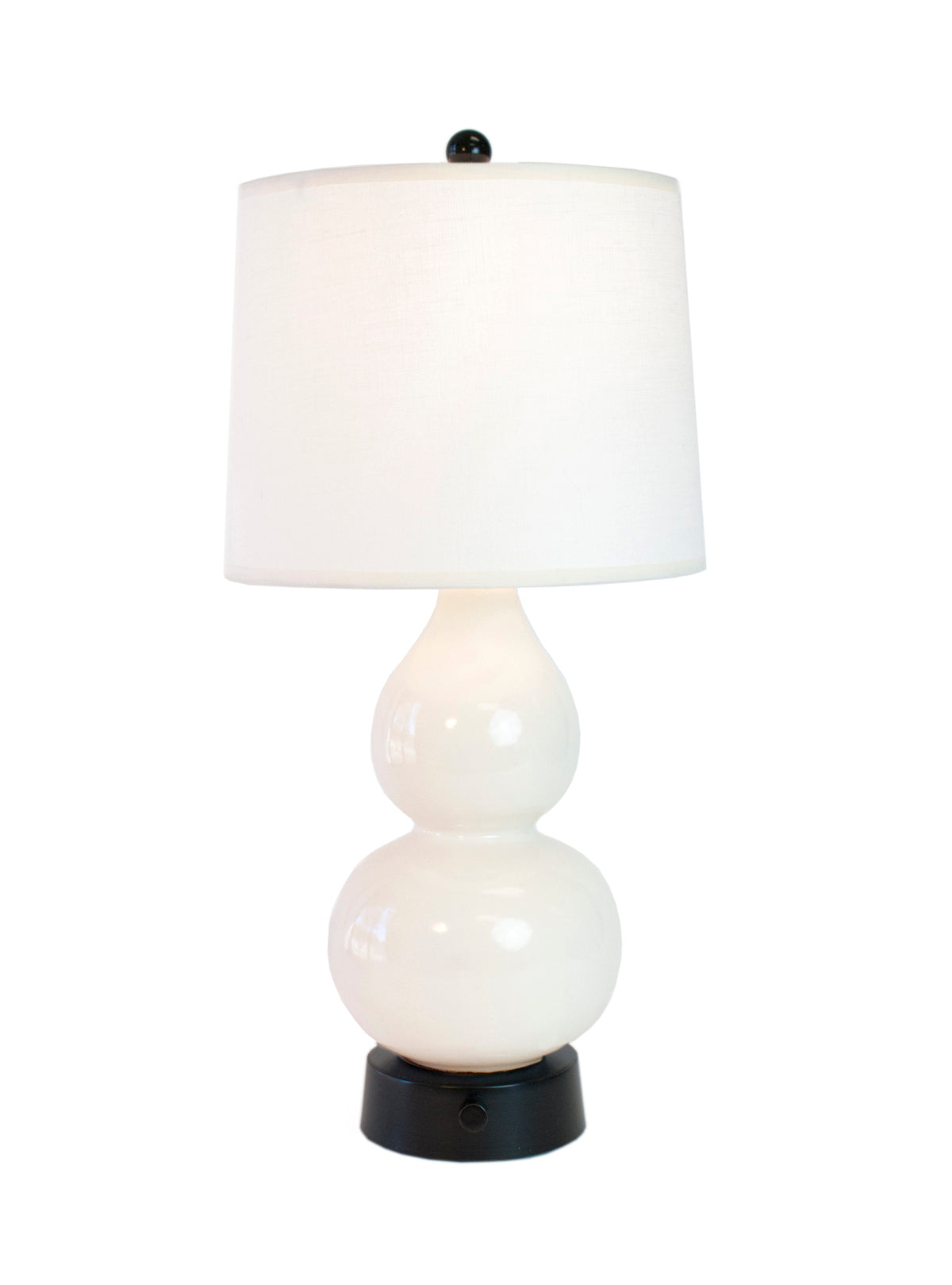 norma jean ivory on black cordless table lamp