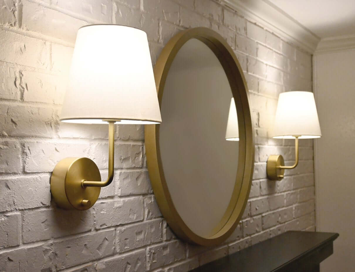 pair cordless brass rechargeable wall sconces fireplace