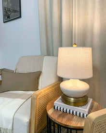 bella cordless lamp on brass base modern lantern