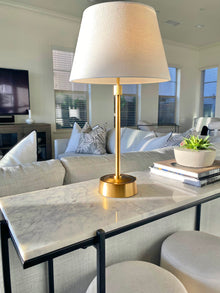 cordless brass telescopic mini table lamp console table