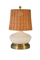 bella brass cordless lamp with rattan shade made by modern lantern