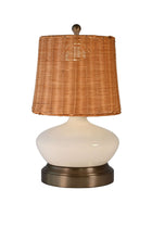 bella dark brass with rattan shade cordless table lamp