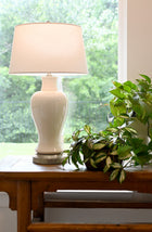 elijah battery operated ceramic lamp on nickel american made