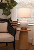 off white ceramic on brass rechargeable designer lamp