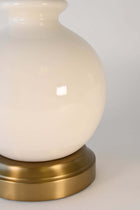 eggshell ceramic body made in usa on brass battery base for cordless lamp