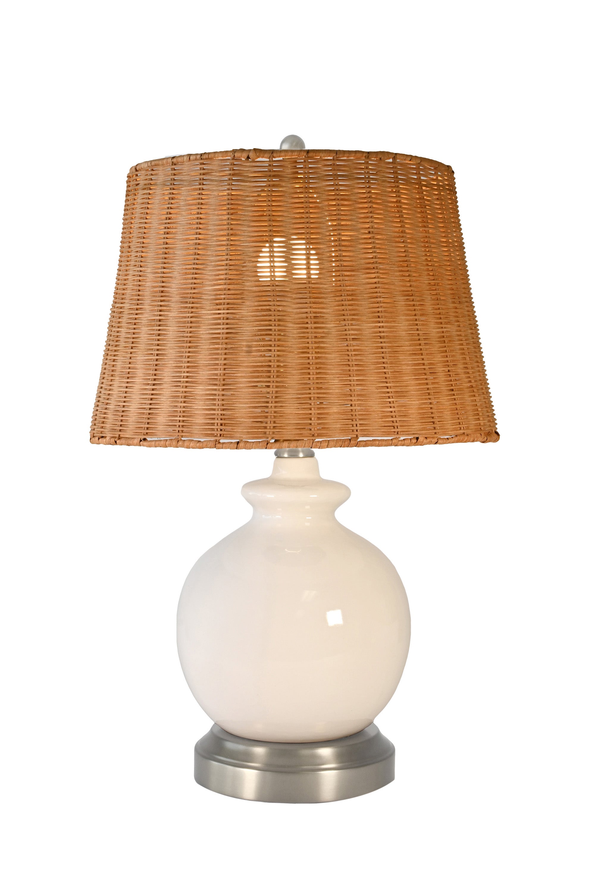 Oliver Ivory on Nickel Cordless Lamp - Made in the USA