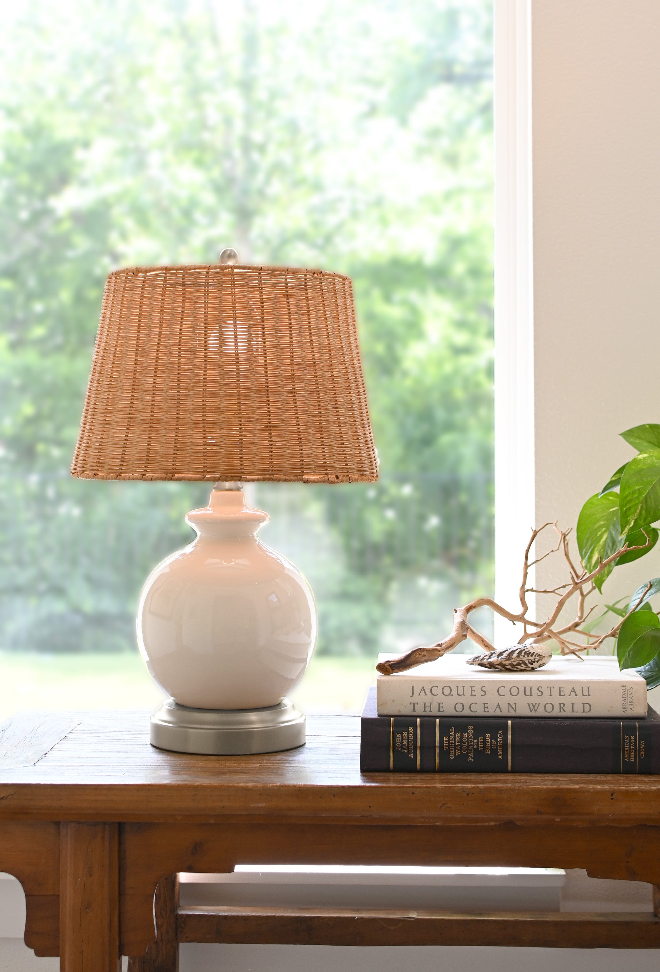 Oliver Ivory on Nickel Cordless Lamp - Made in the USA