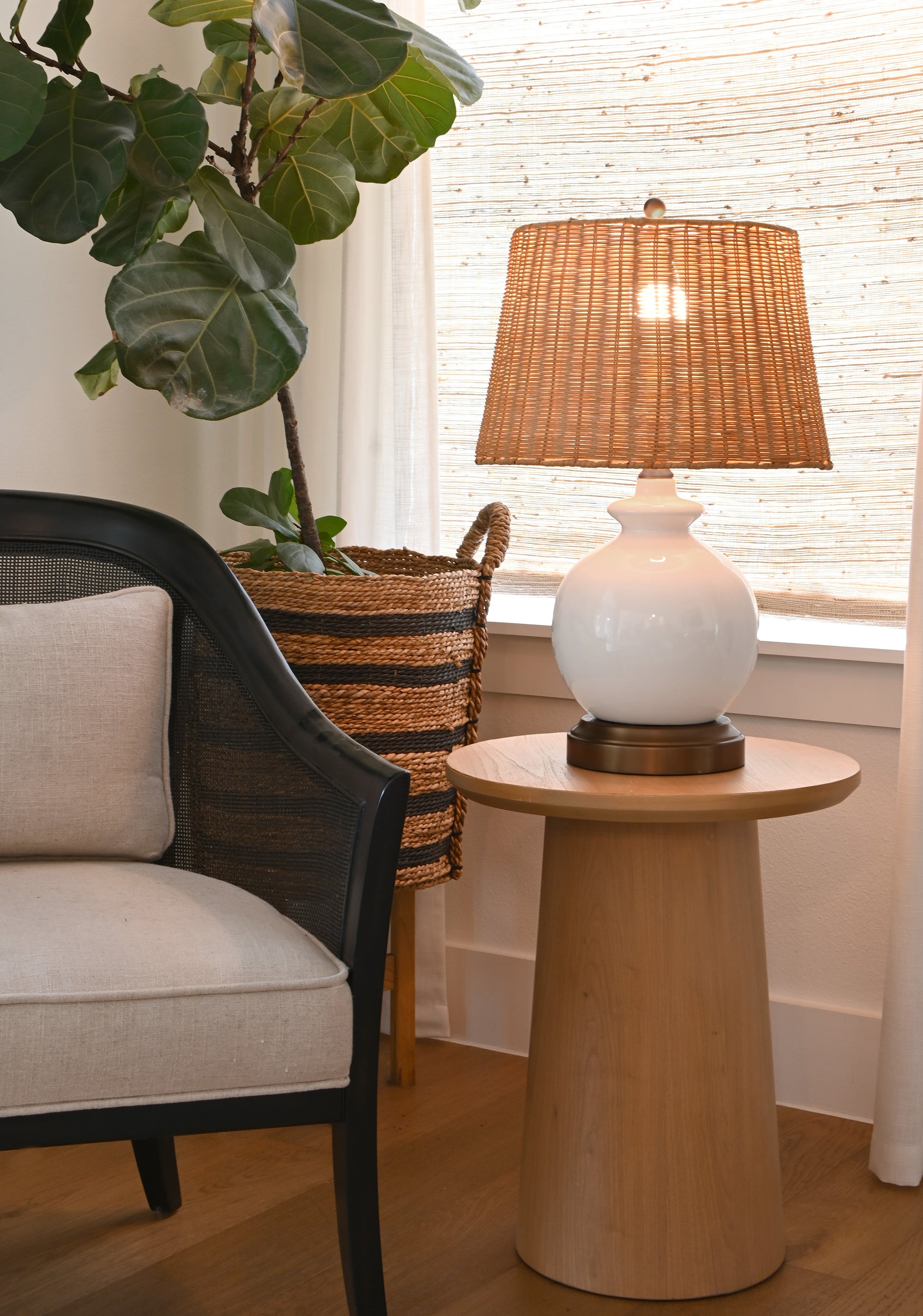 abbeygale ivory ceramic cordless lamp rattan shade made usa