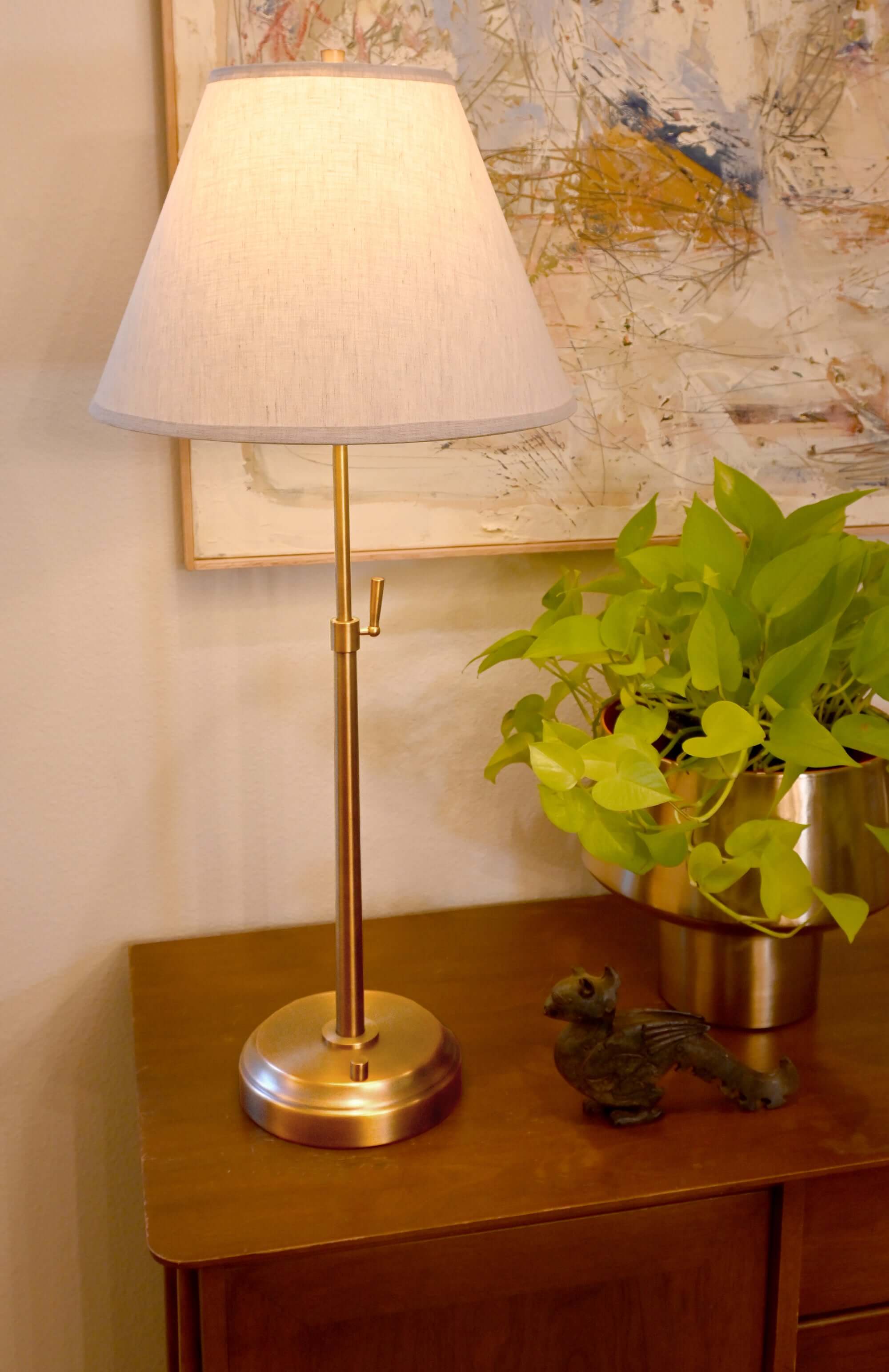 alexis cordless lamp in brass metal
