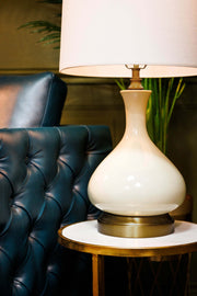 bartlett ivory on dark brass wireless lamp