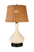 Bartlett Ivory Black Cordless Lamp - Made in the USA
