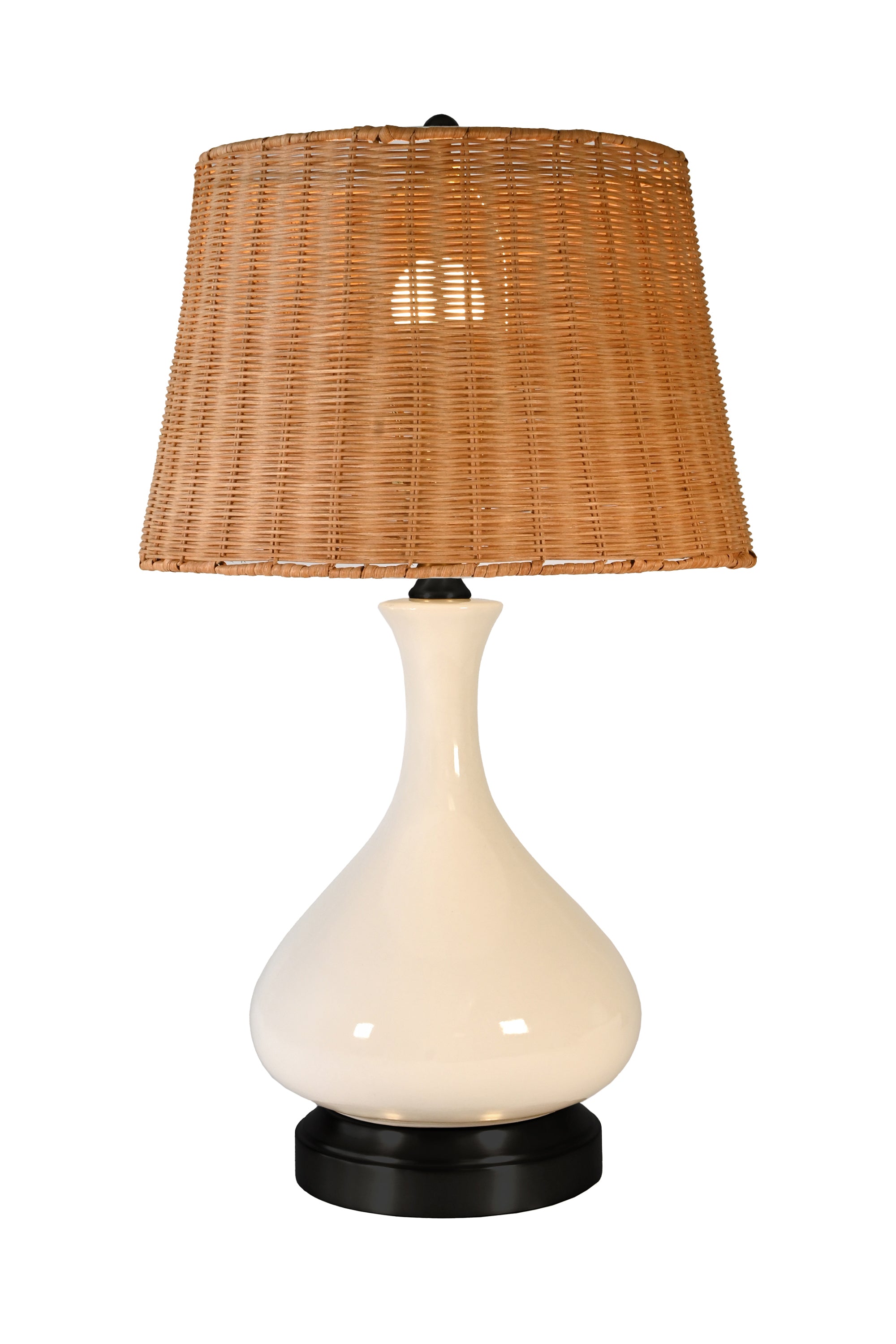 Bartlett Ivory Black Cordless Lamp - Made in the USA