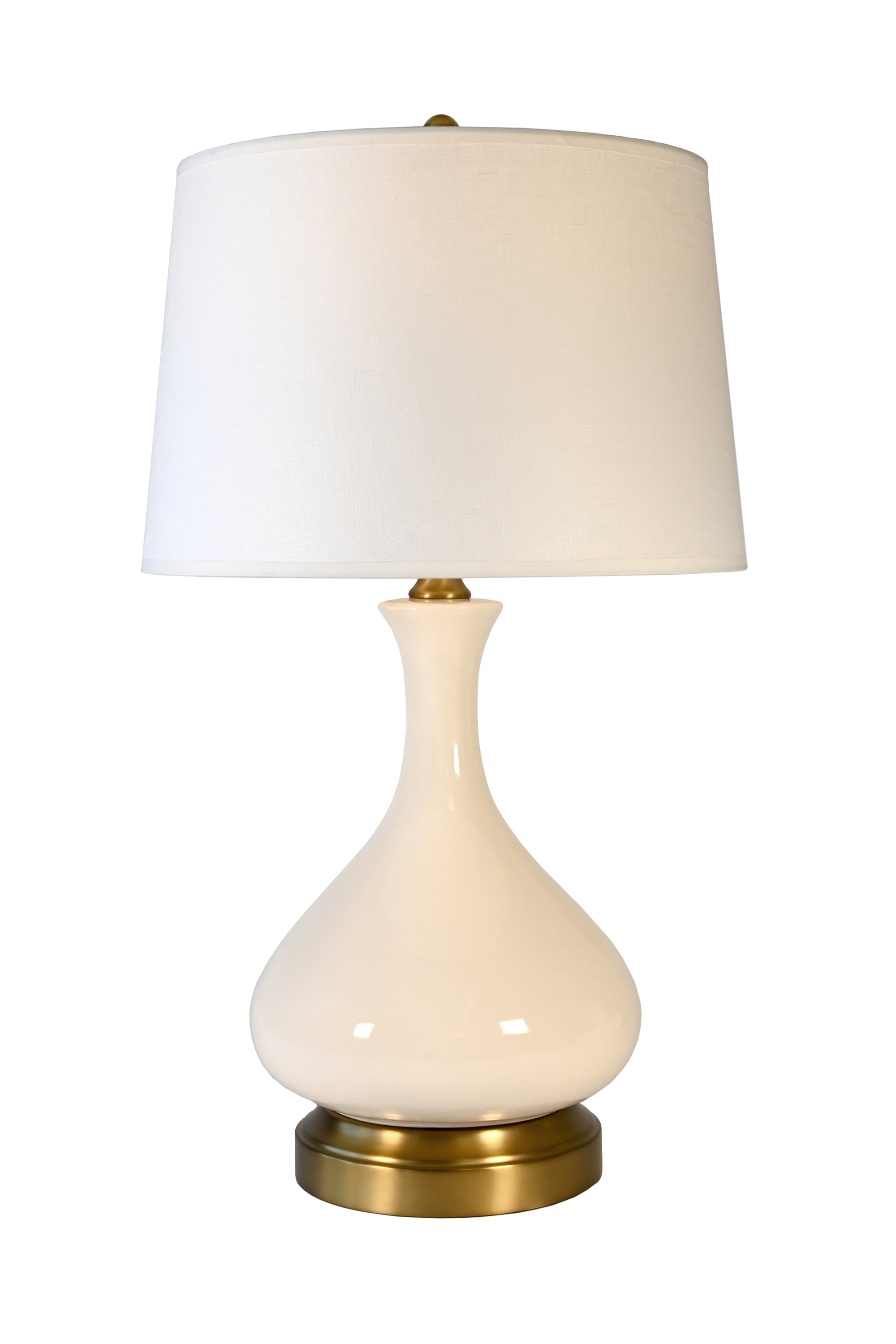 bartlett ivory on brass ceramic cordless lamp made in usa