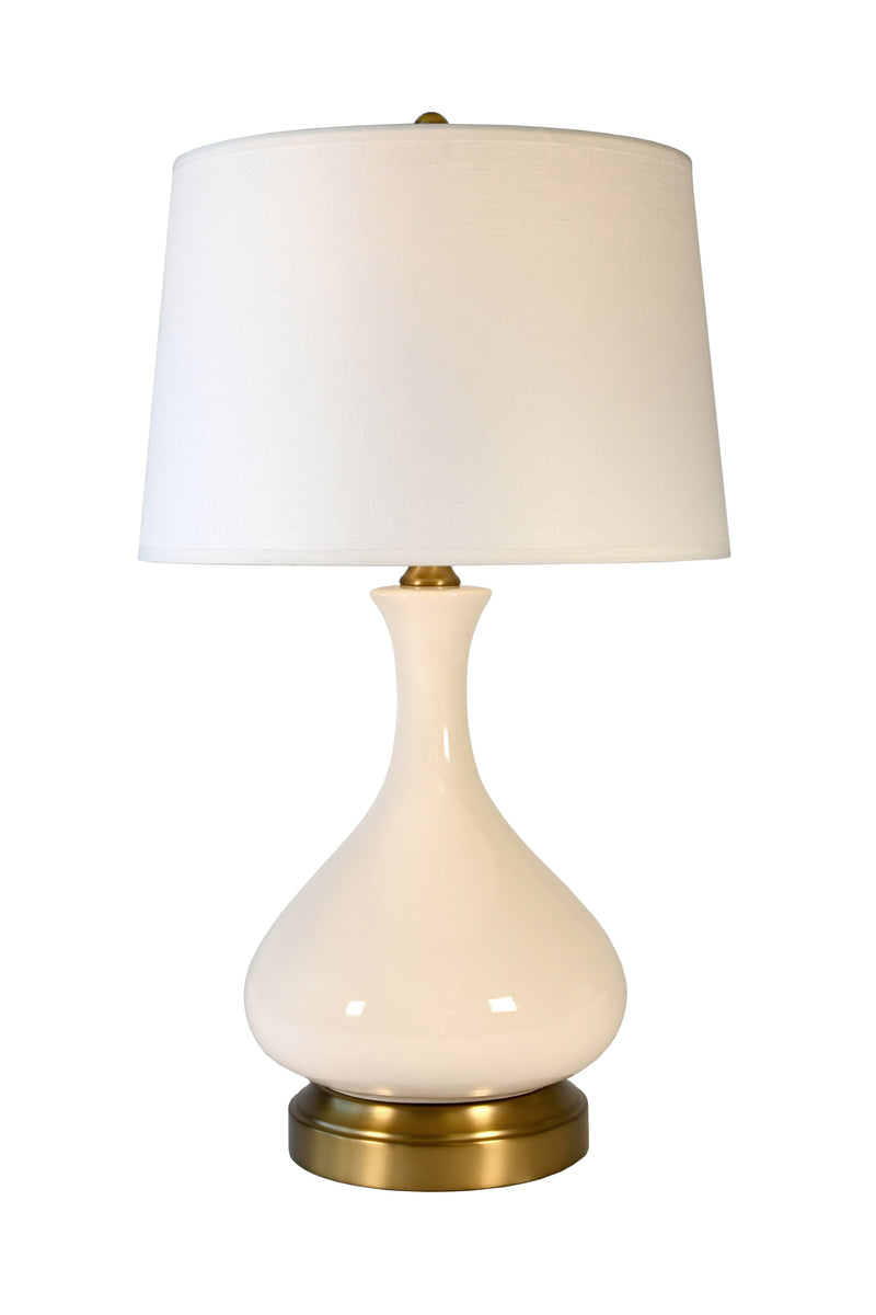 bartlett ivory on brass ceramic cordless lamp made in usa