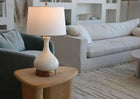 bartlett ivory on dark brass metal cordless table lamp made in usa