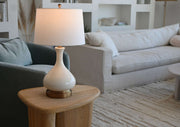 bartlett ivory on dark brass metal cordless table lamp made in usa
