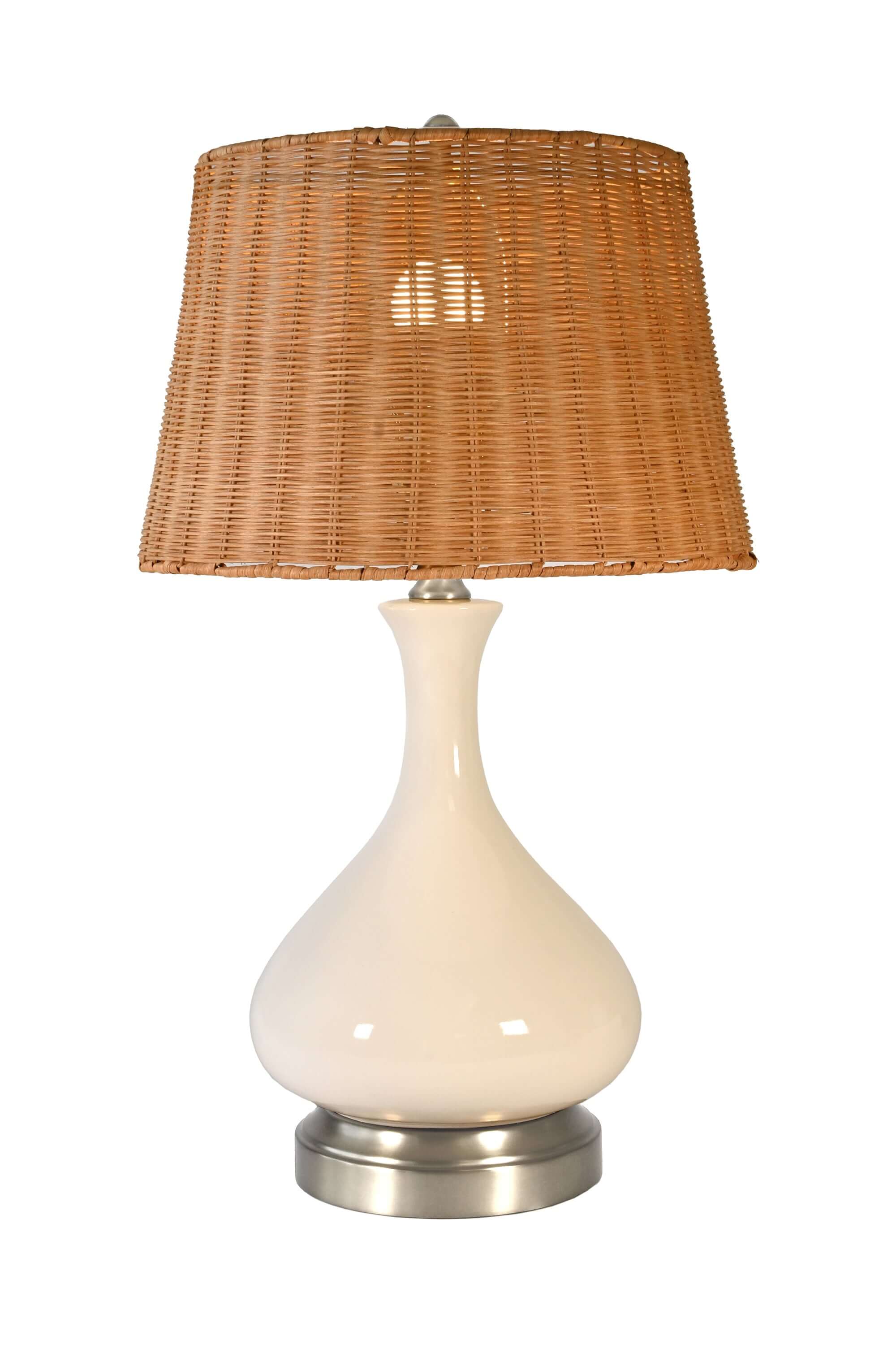 Bartlett Ivory Nickel Cordless Lamp - Made in the USA