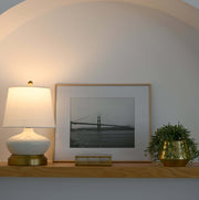 bella ivory ceramic on brass cordless lamp by modern lantern