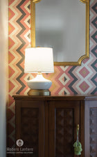 bella brass cordless small table lamp modern lantern