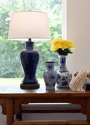 navy ceramic cordless lamp by modern lantern battery operated