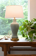 celadon ceramic cordless table lamp designer quality by modern lantern