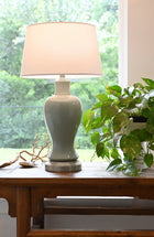 sage celadon cordless ceramic full sized lamp by modern lantern