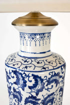 blue and white detail modern lantern